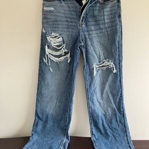 Windsor Blue Distressed Flare Jeans